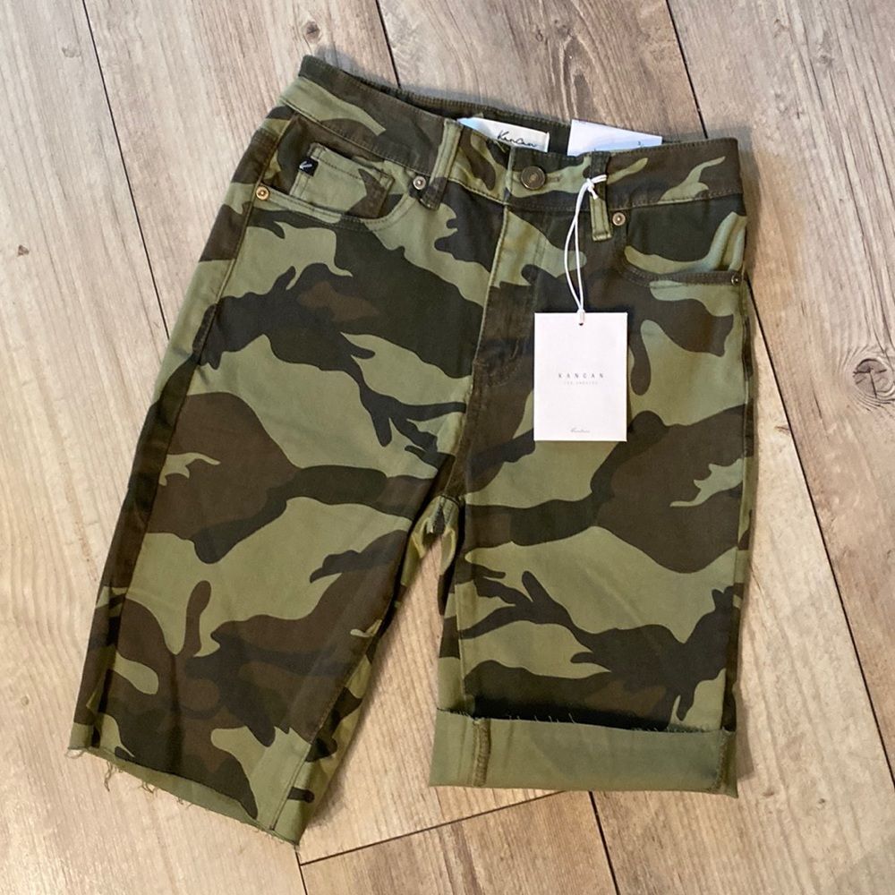 KanCan  HIGH RISE STYLE #kc6317cd Women’s Camo Shorts